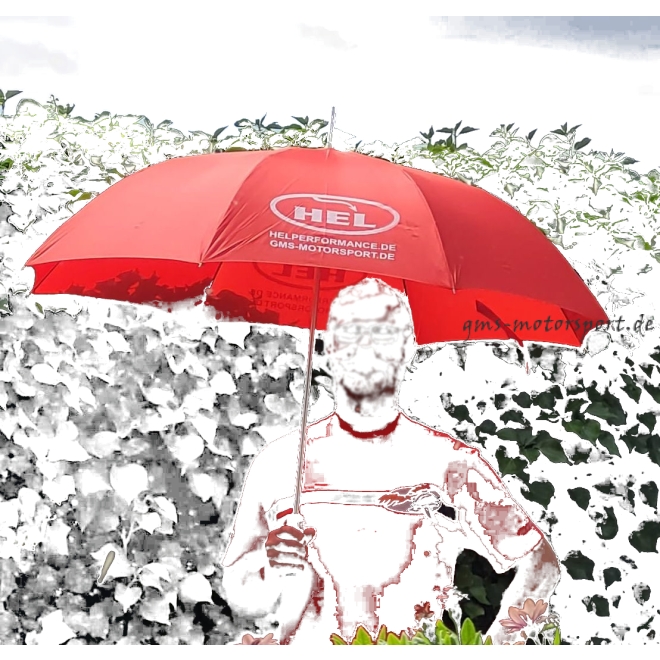 Ombrello HEL GRID, rosso, 130 cm