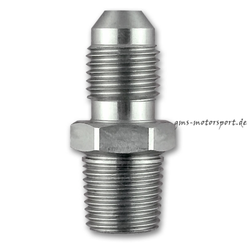 Nipplo doppio 3/8x24 UNF - 1/8 "x27 NPT, acciaio inox