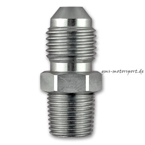 Nipplo doppio 7/16x20 UNF - 1/8 "x27 NPT, acciaio inox