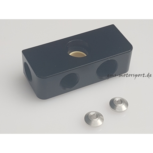Distributore, 4 vie, alluminio, f. Modelli Harley ABS con disco singolo dal 2012