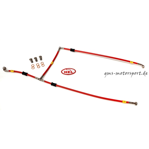 Tubo flessibile in acciaio HEL Race-Kit, Yamaha R9 dal 2025 in poi, 4 pezzi, TEE-ELBOW